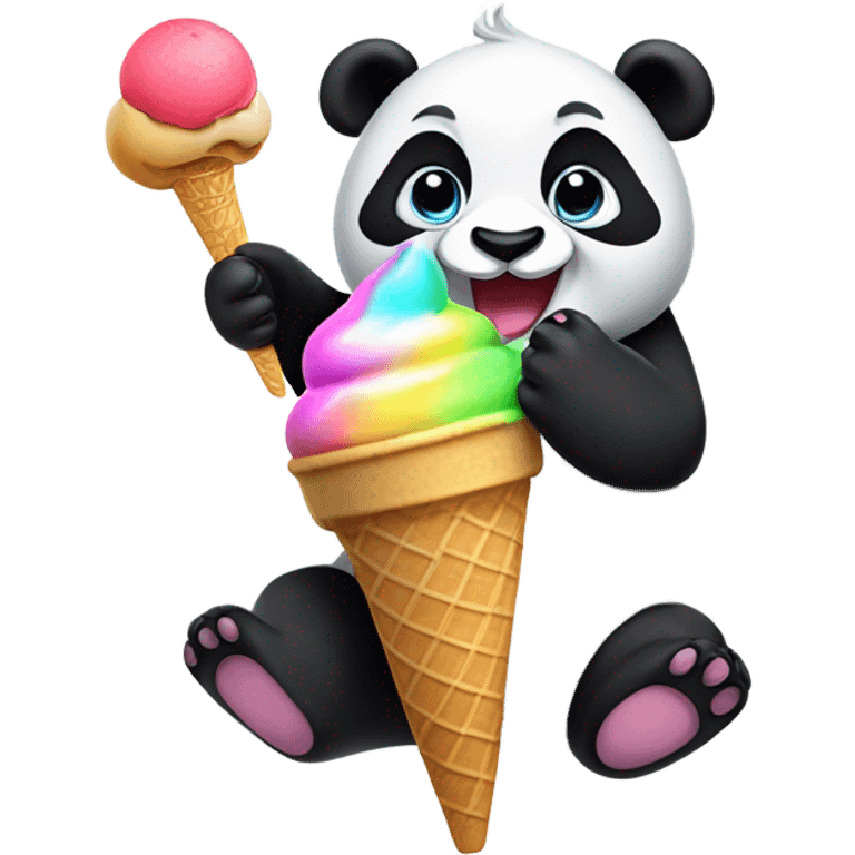 Panda eating ice cream emoji