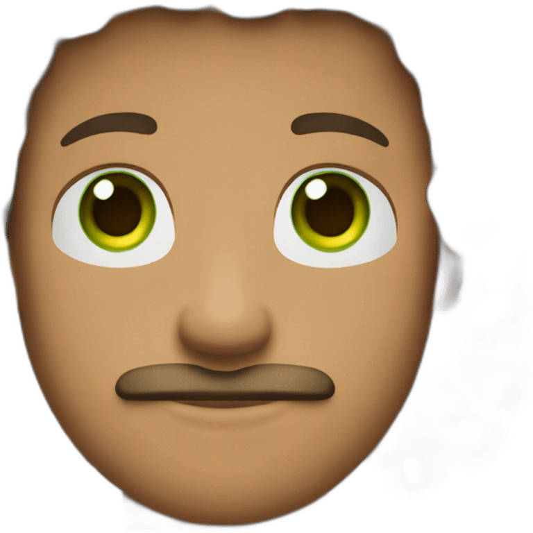 man-young-long-curly-hair-brown-italian-green-eyes-mustache-goatee-muscly-suit emoji