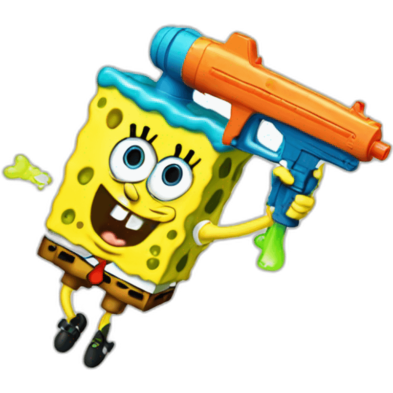 spongebob with a watergun emoji