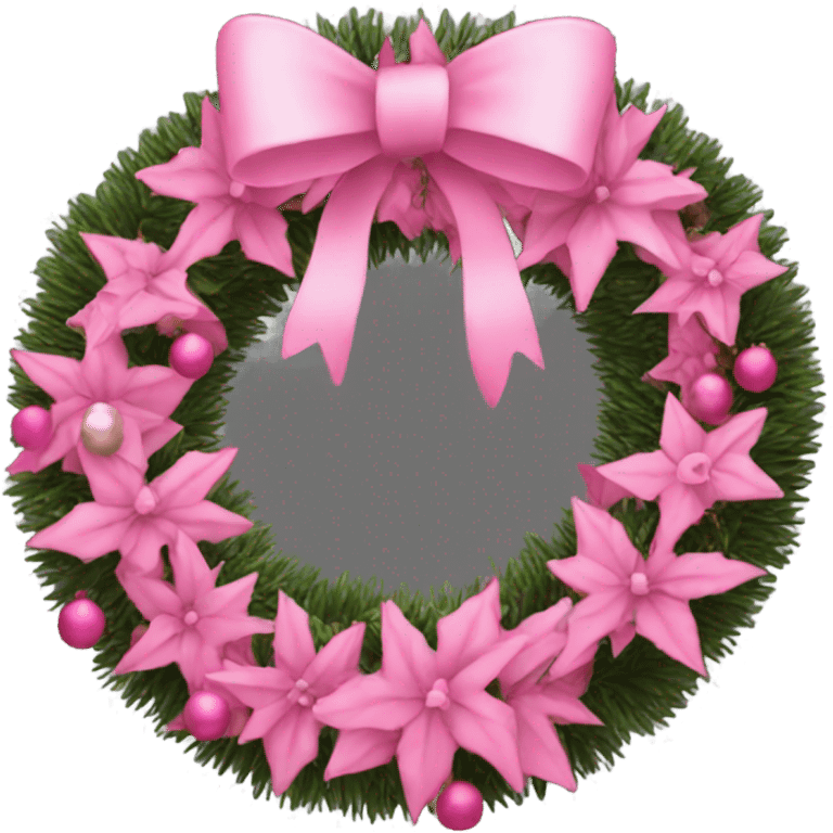 Pink Christmas wreath emoji