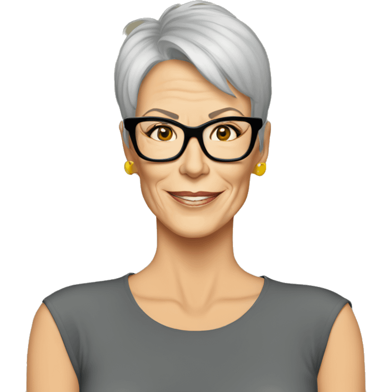 jamie lee curtis cartoon wearing tee emoji