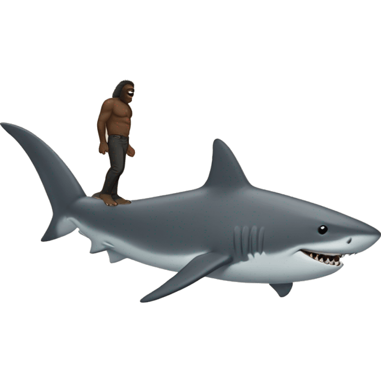 Big foot on a shark  emoji