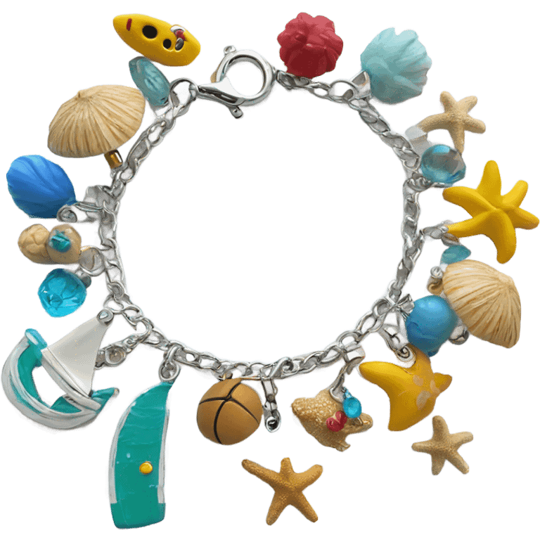 beach themed charm bracelet emoji