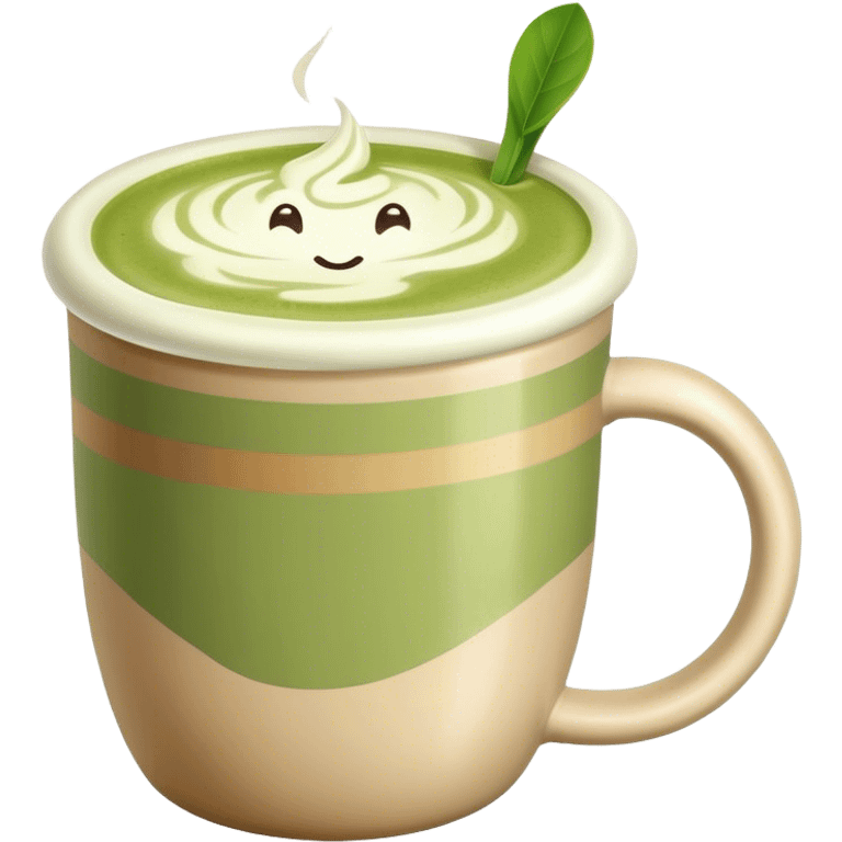 Matcha latte in beige colored mug emoji