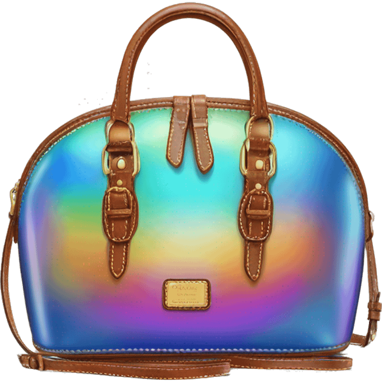 Realistic iridescent dome shaped Dooney and Bourke satchel purse isolated.  emoji