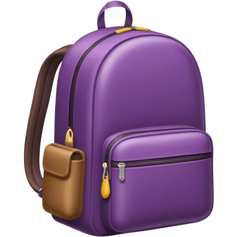 back pack and eggplant  emoji