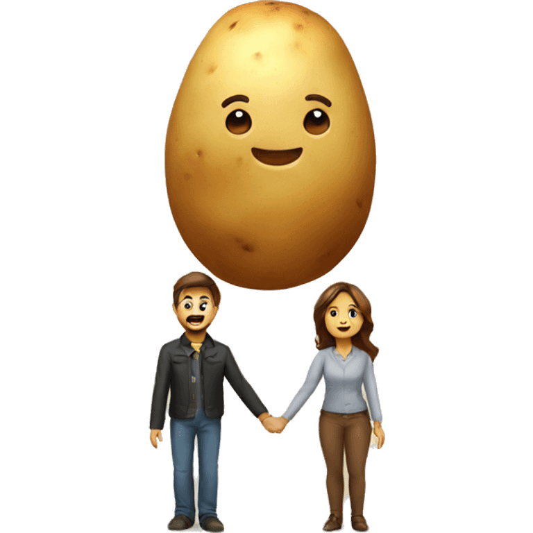 a potato couple holding hands emoji