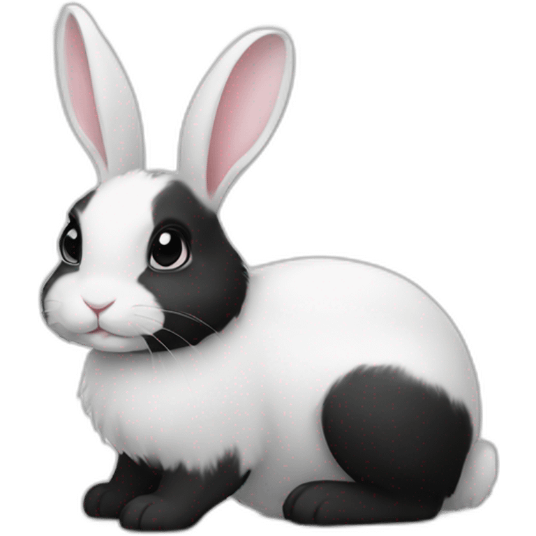 White and black bunny emoji