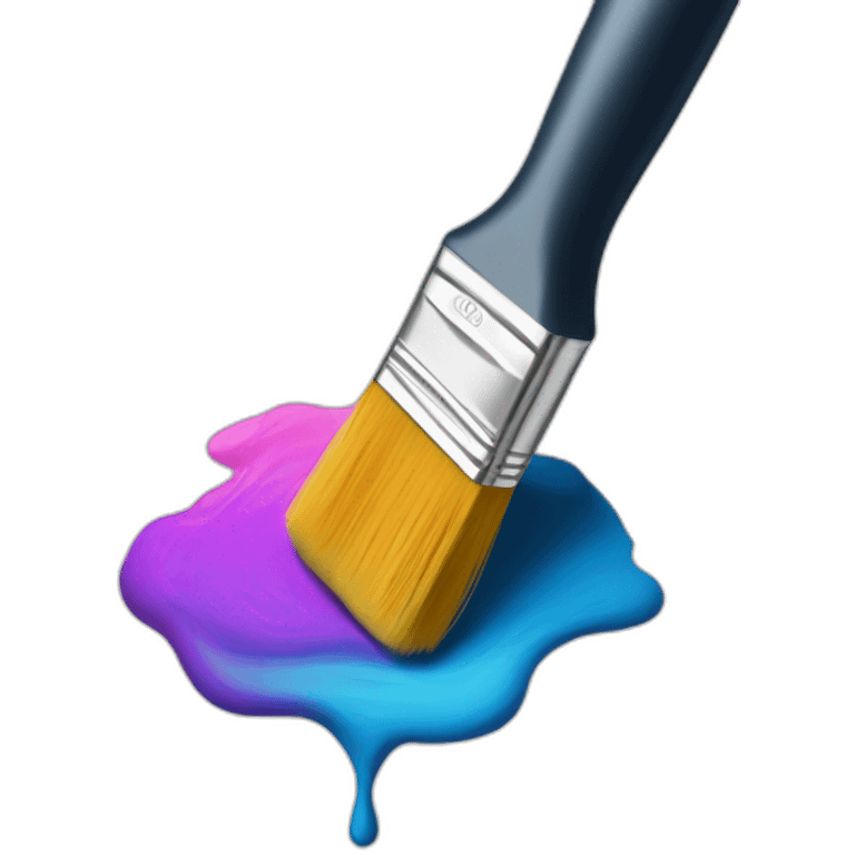 paint brush and colors emoji