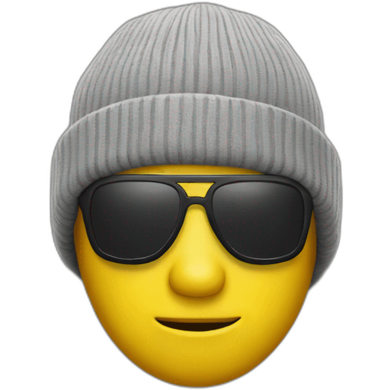 yellow man beanie and sunglasses emoji