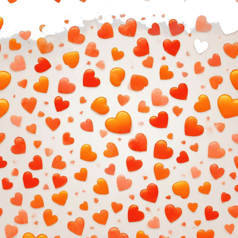 splattered paint heart glowing red-orange warmth emoji