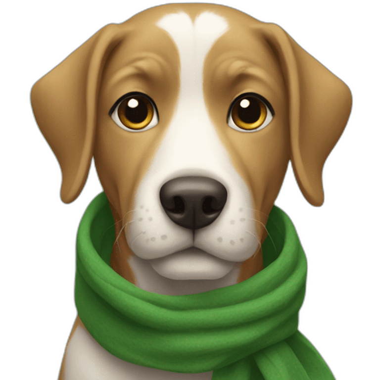 A dog in a green scarf emoji