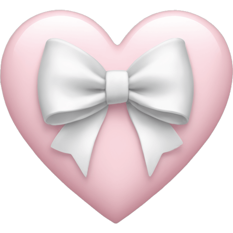 light pink heart with white gold bow emoji