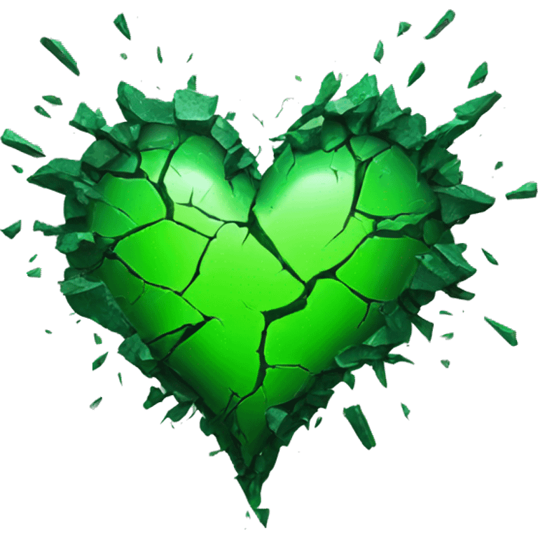 shattered green heart emoji