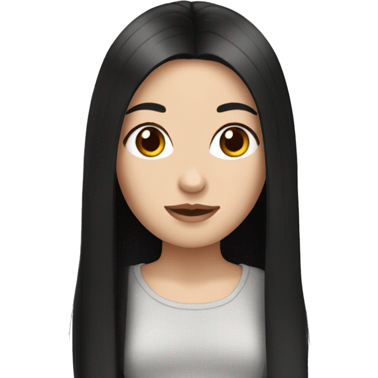 White girl with straight black hair emoji