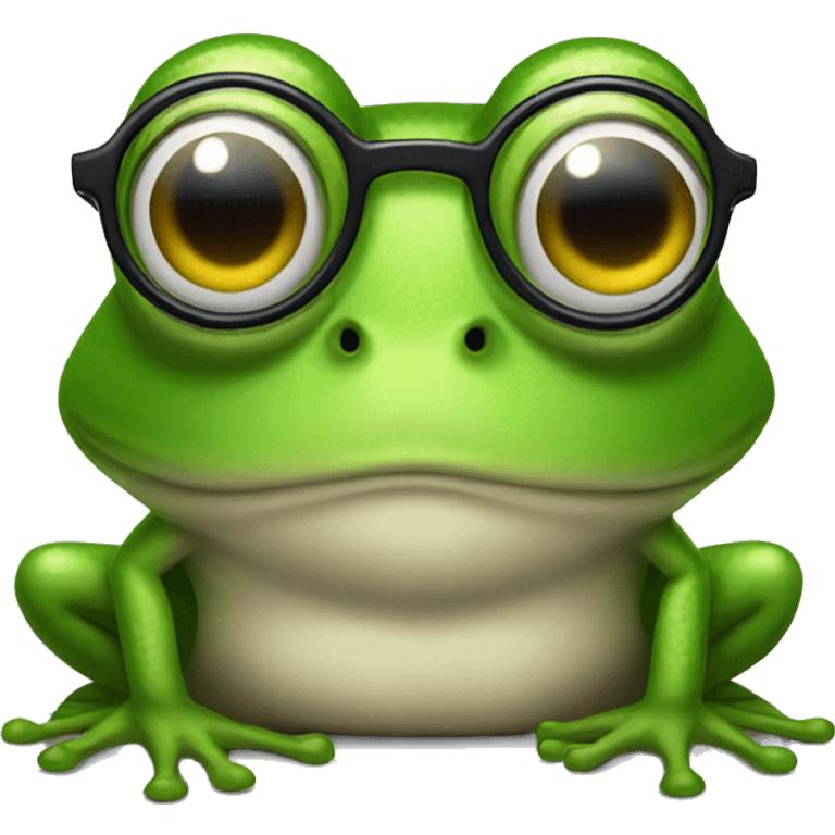 Frog with glasses  emoji