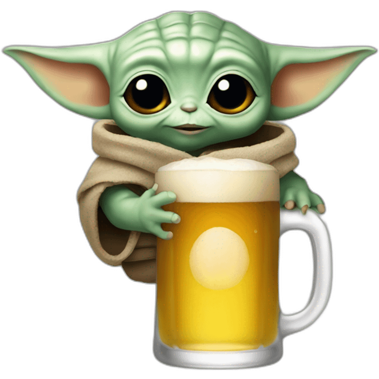 baby yoda drink beer emoji