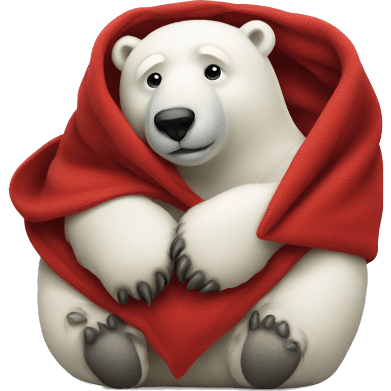 polar bear with a red blanket  emoji