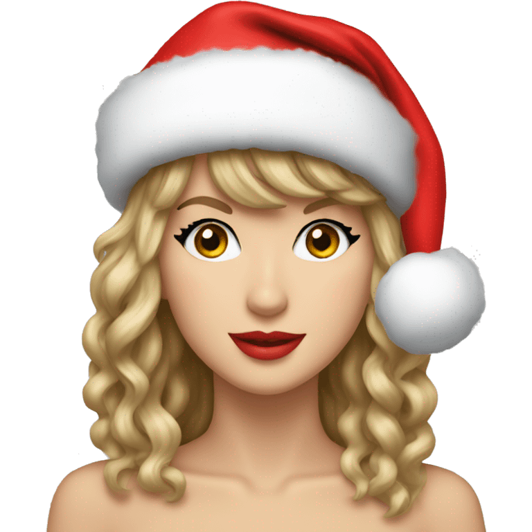 taylor swift with santa hat emoji