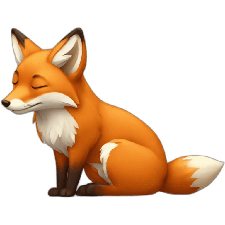 fox sleeping emoji