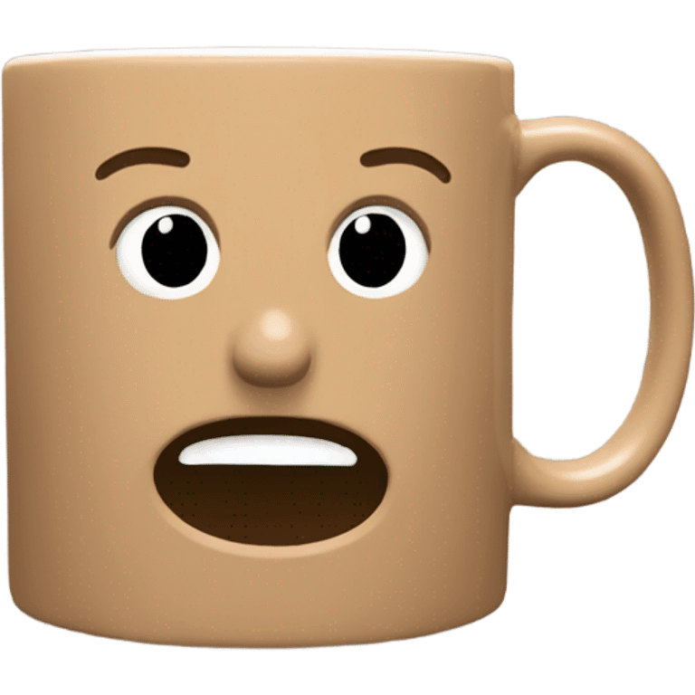 Aesthetic coffe mug, light brown emoji