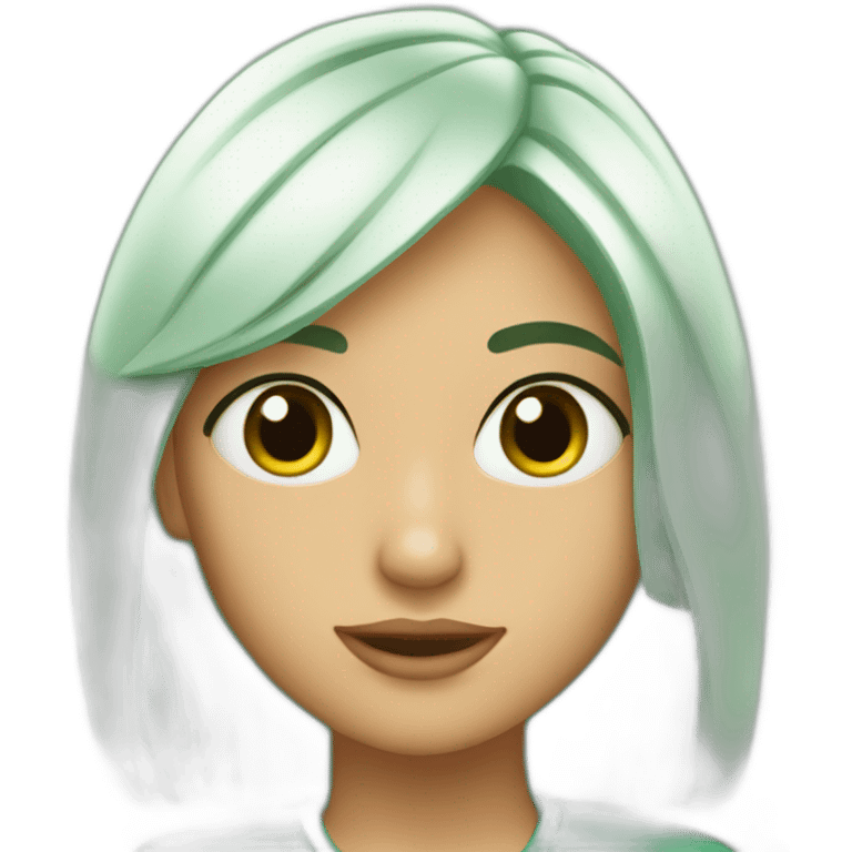 Chica pelo corto Blanco ojos verdes emoji