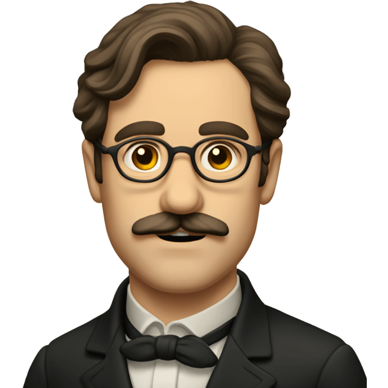 19th century man with glasses and brown hair and mustache  emoji