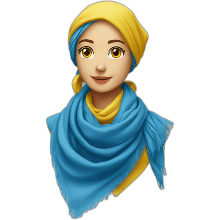 Foulard bleu et jaune emoji