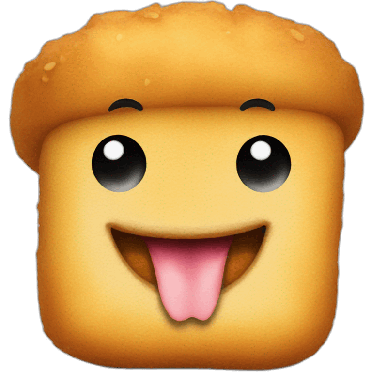 Chicken nugget with “)” smiley face emoji