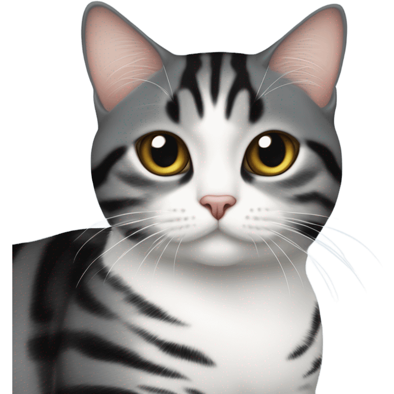 american shorthair black and white cat emoji