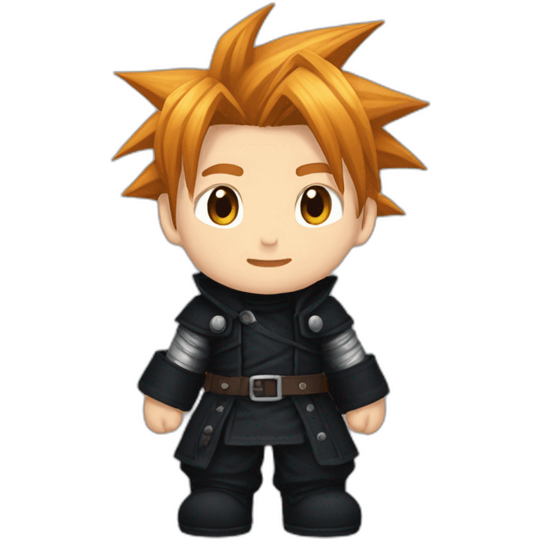 Cloud strife ginger hair. Black clothes full body spiritual emoji