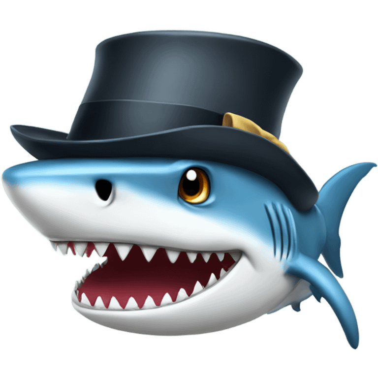 shark with tophat emoji