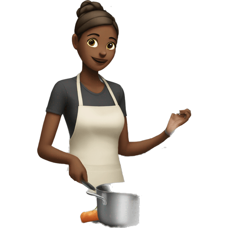 tall girl cooking emoji