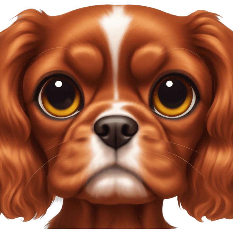 Ruby coloured cavalier King Charles  emoji