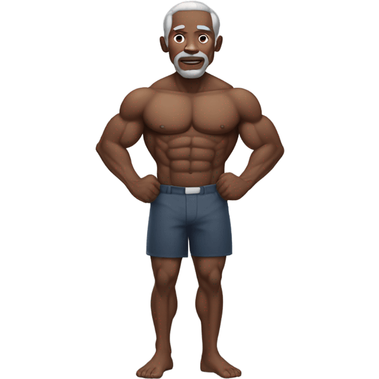 muscular old black man shirt off emoji