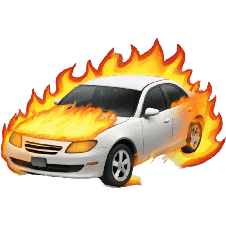 Car on fire emoji