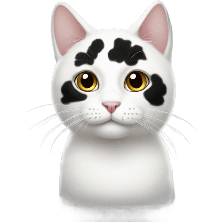 White cat with black spots emoji