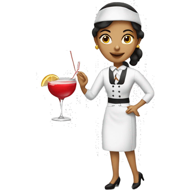 Spanish waiter woman with cocktails  emoji