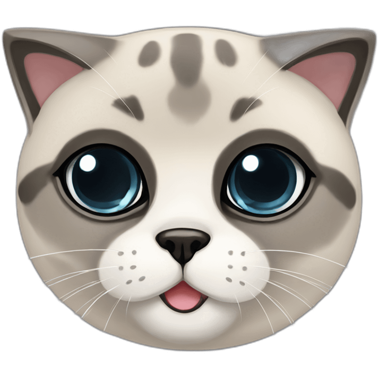 scottish fold seal point cat emoji