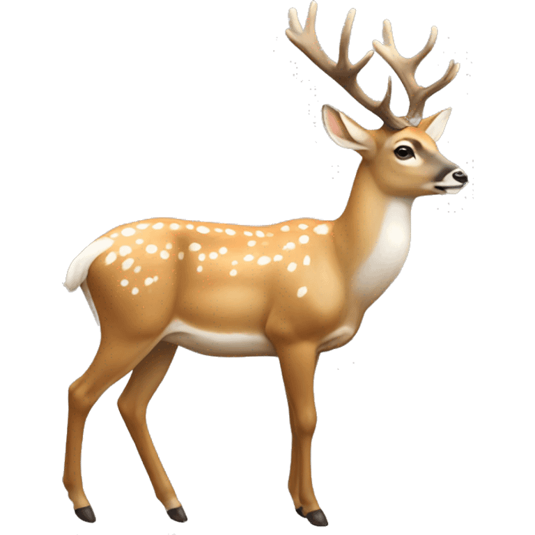 full body realisti deer wearing white bows emoji