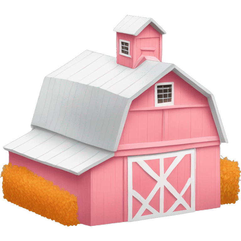 White pink and orange barn emoji