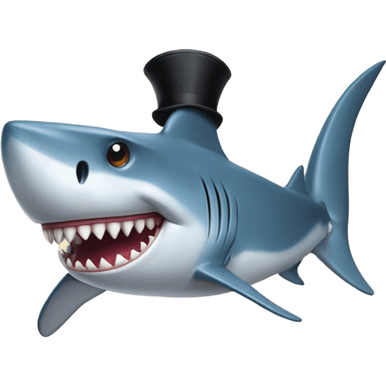 shark with tophat emoji