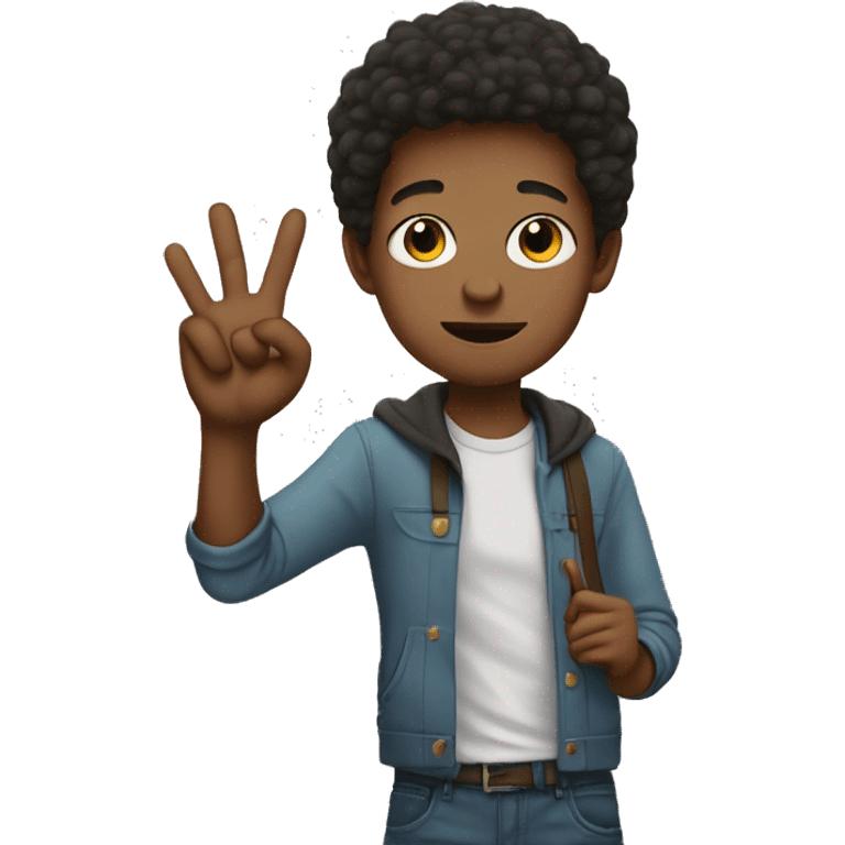 A teenager doing Three-finger salute emoji