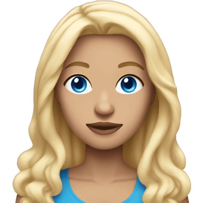 transwoman with long blonde hair and blue eyes emoji