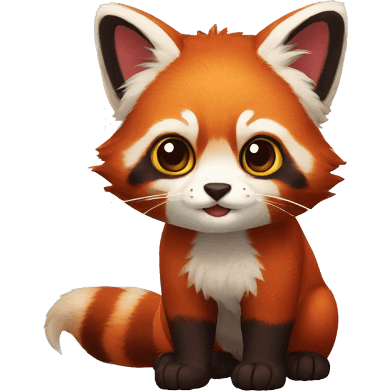 Red Panda Cat hybrid full body emoji