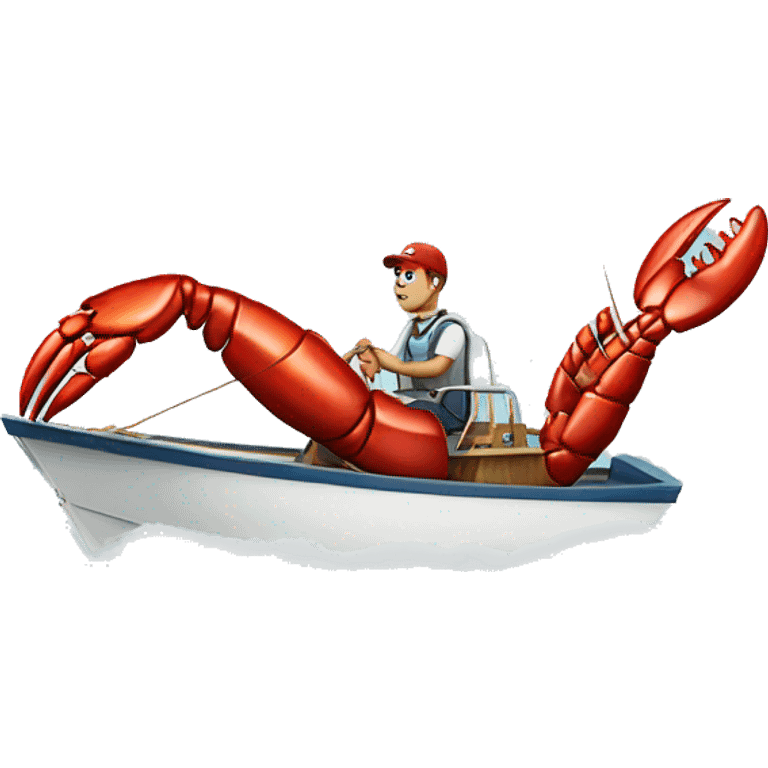 A lobster driving a boat emoji