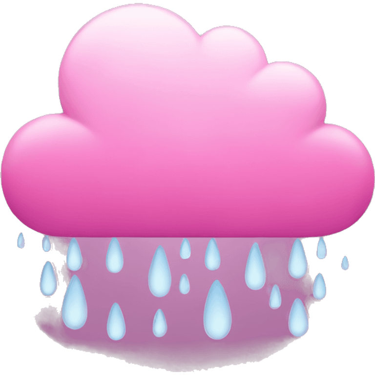 Pink cloud with rain  emoji