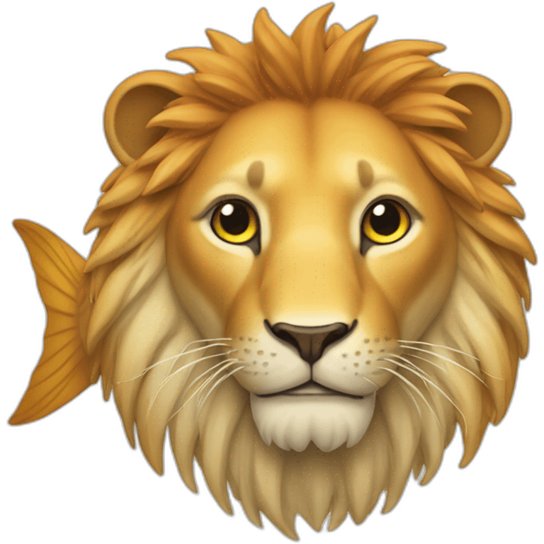 Poisson sur un lion emoji