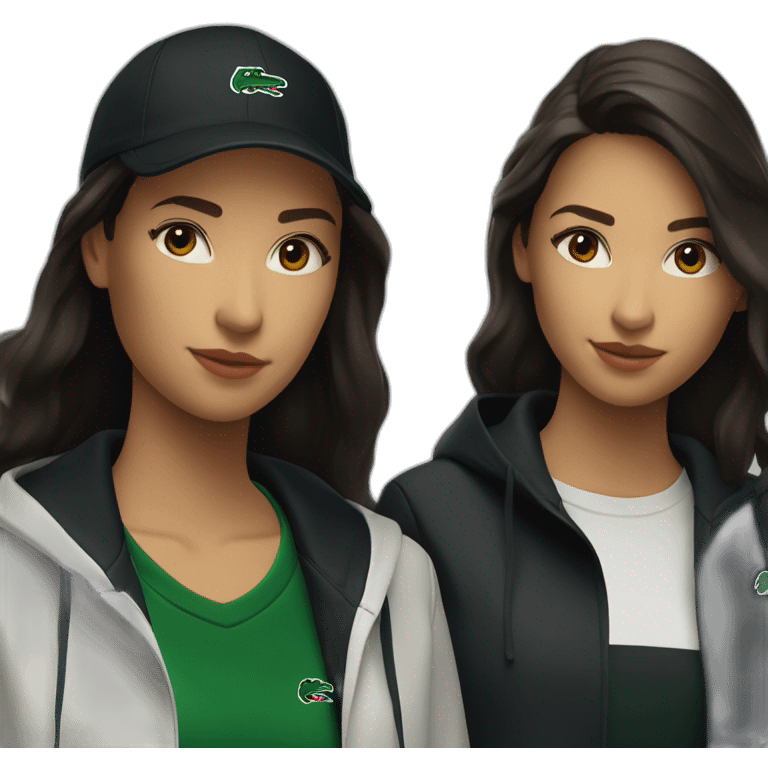 Lacoste latin two friends woman with black windbreaker emoji