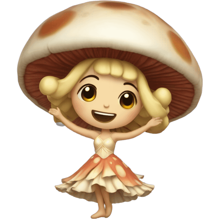 Mushroom princess dancing under the moon  emoji